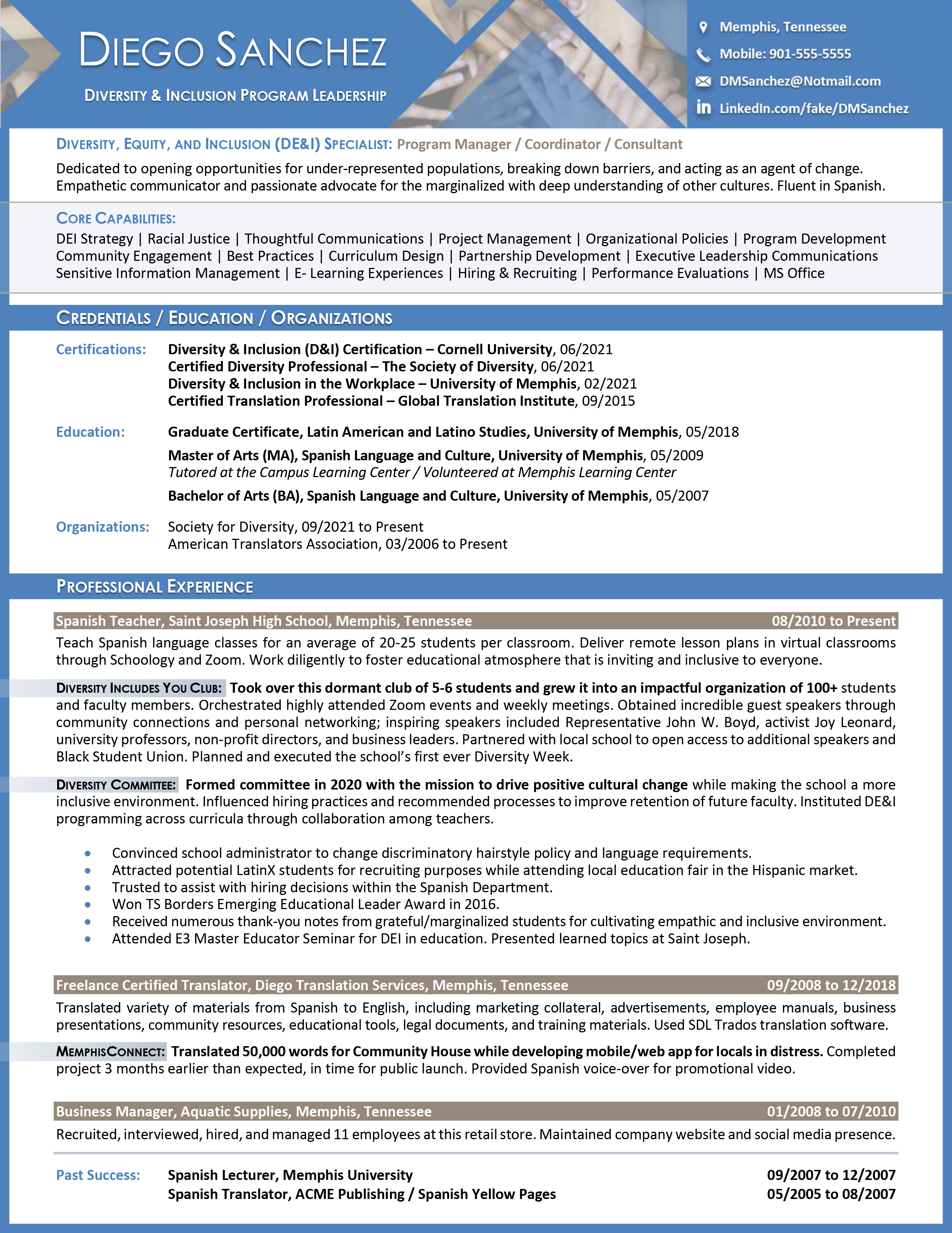 Healthcare Executive Resume Sample