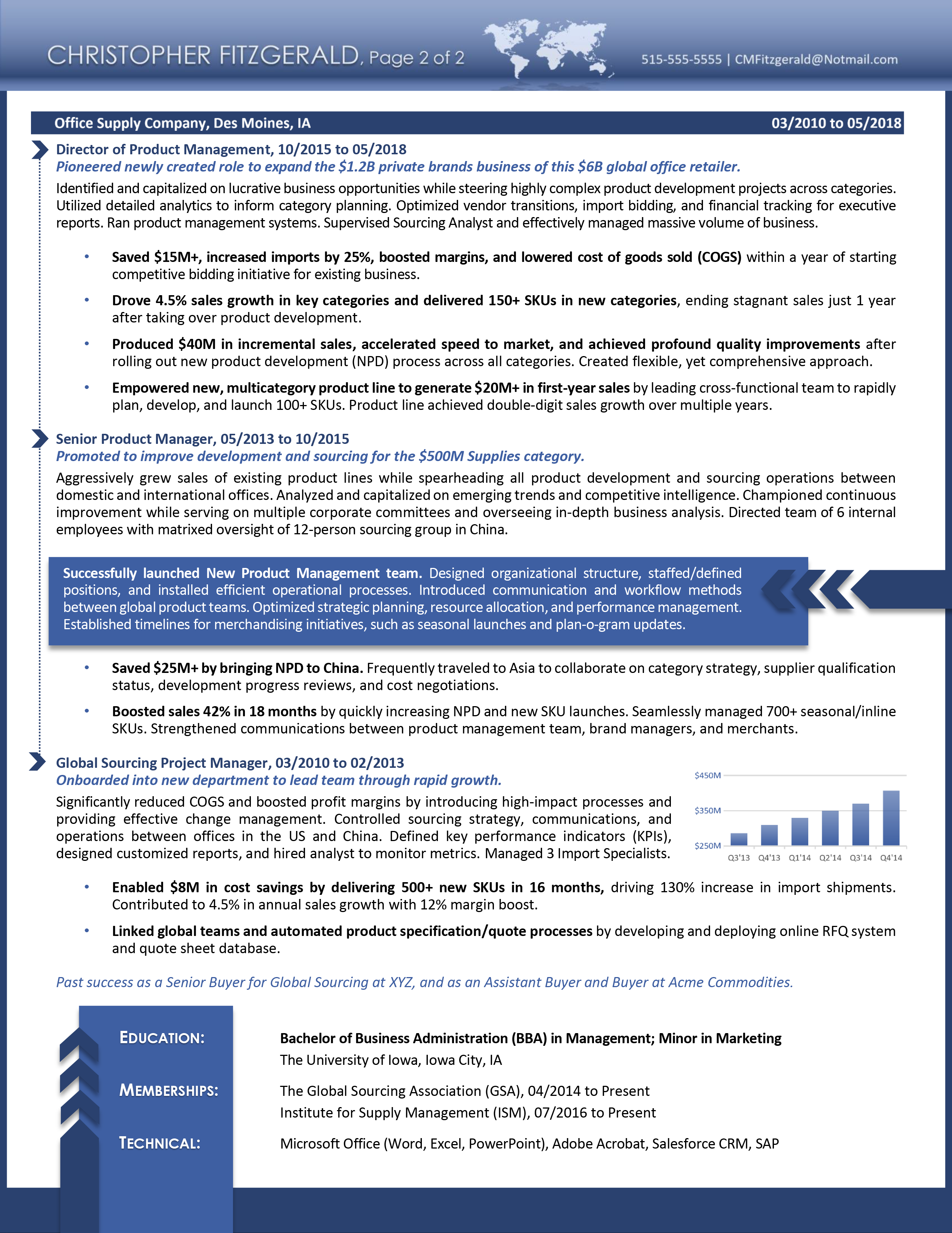 strategic sourcing executive resume example