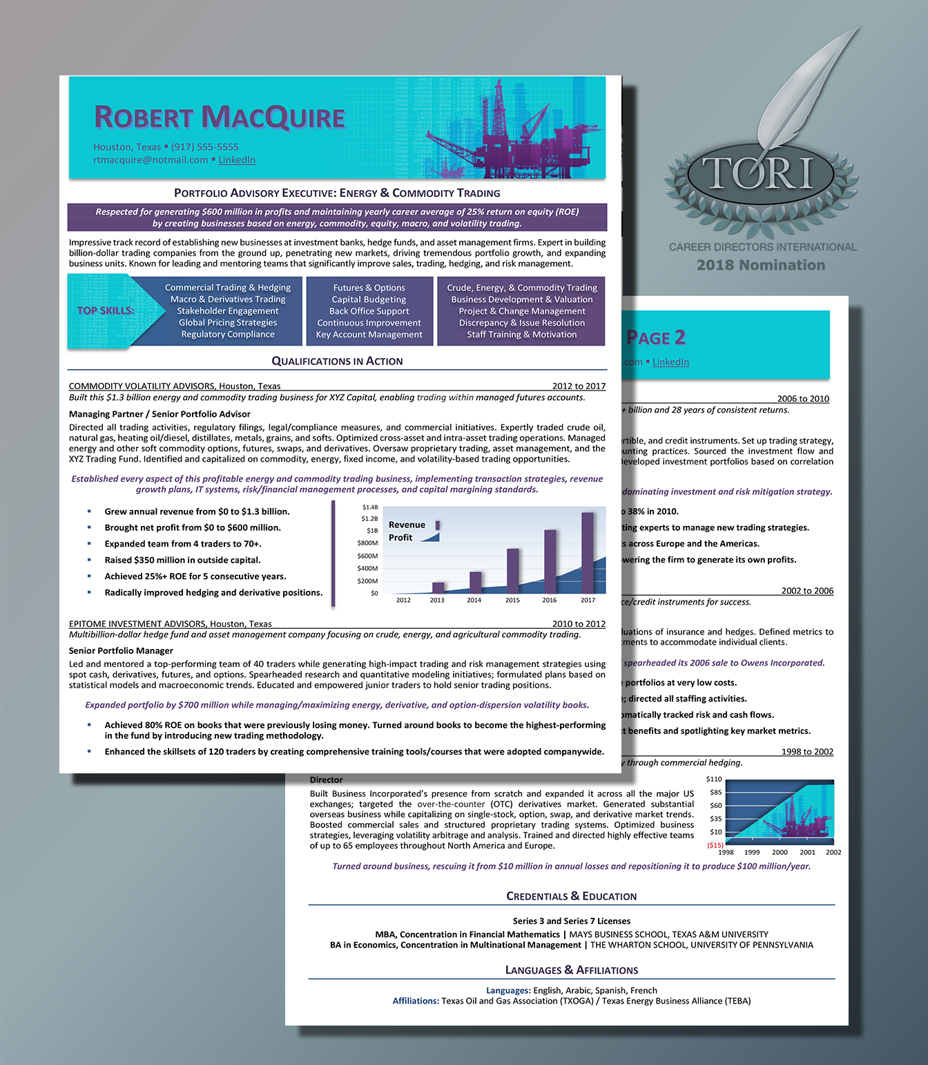 Energy & Commodity Trading Resume Sample