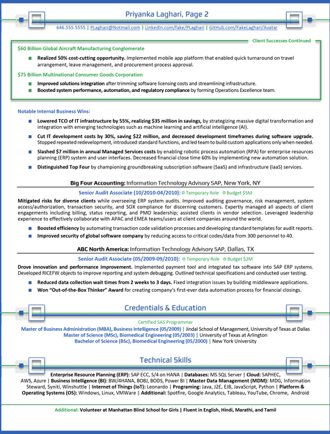 Technical Program Manager Resume Example