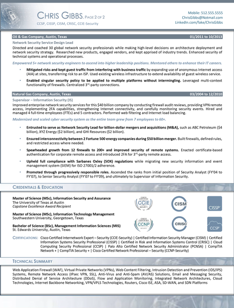 Network Security Cybersecurity  Resume Sample